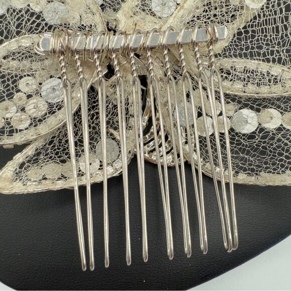 Wedding Floral Hair Comb - Veil Clip - Picture 7 of 16